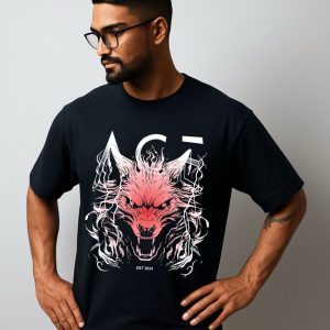 ACE Wolf Oversize Tee - Black - Unisex