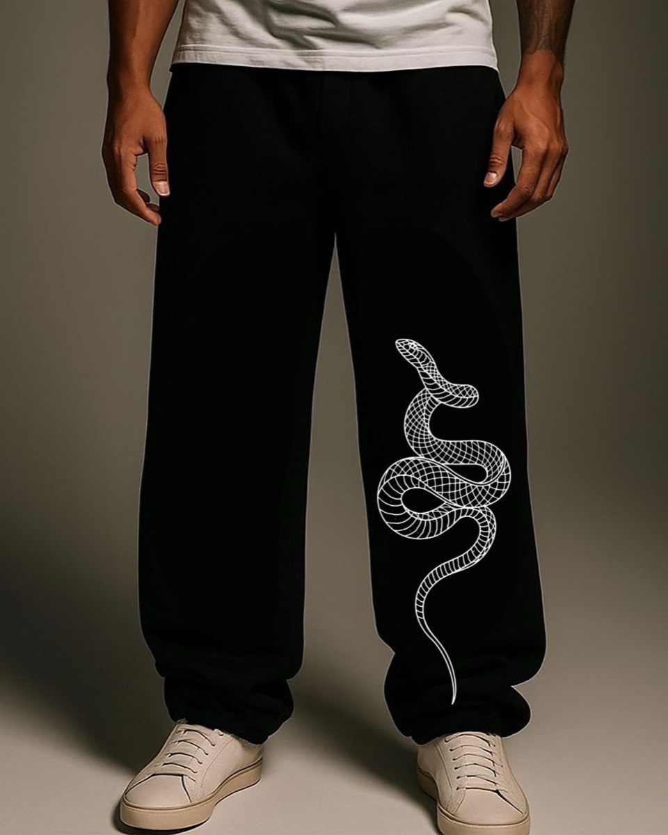 ACE Snake Oversized Sweatpant - Black