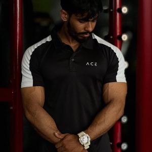 Core Classic Raglan Polo tee - (Black)