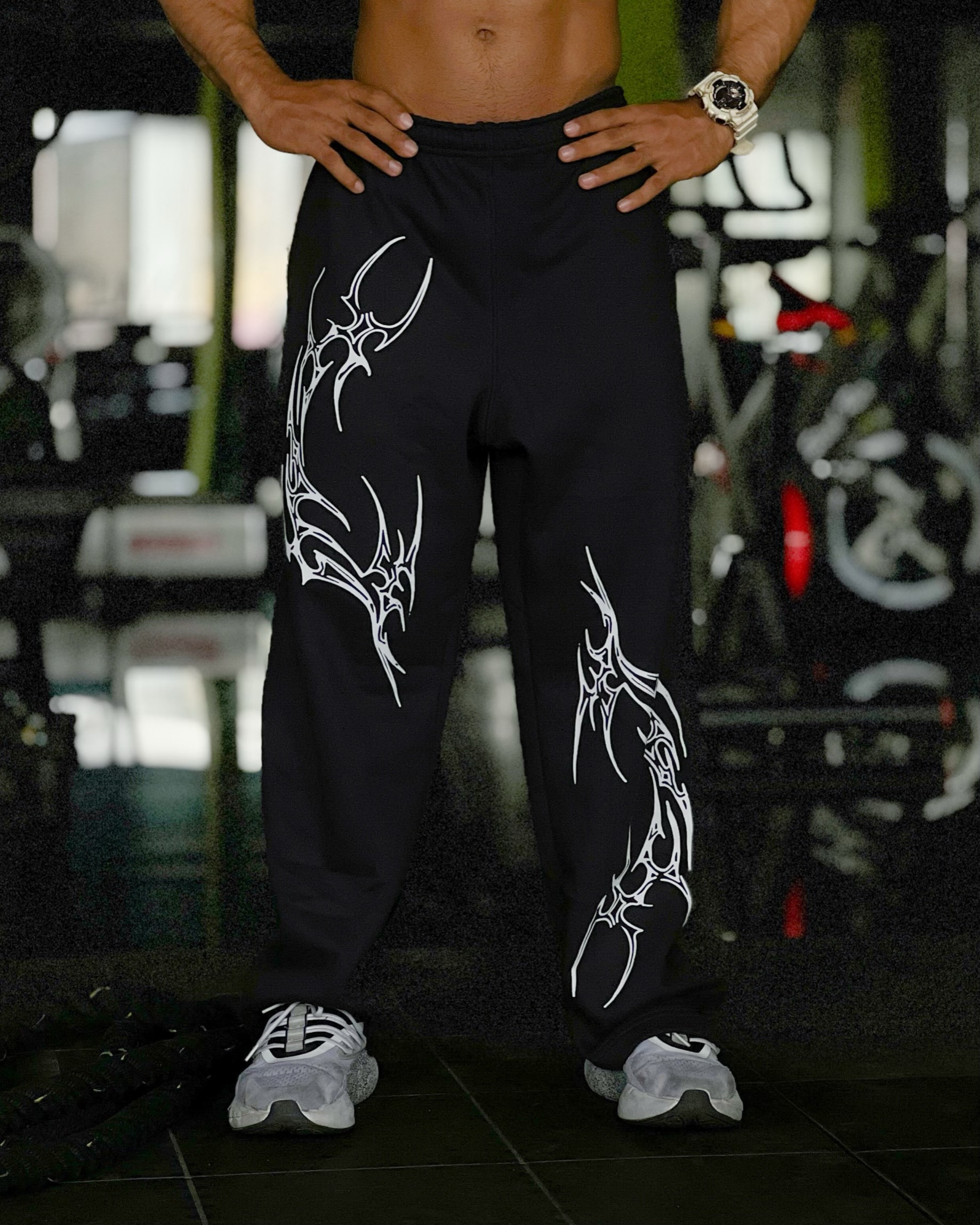 Dark Moon - Smoke Oversized Sweatpants - (Shadow Black)