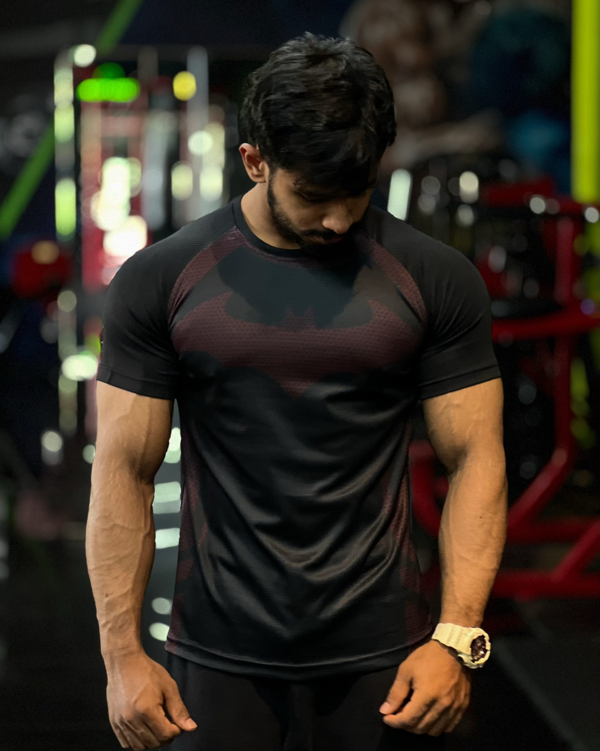 Batman Raglan Tee / 01 - (Maroon Print)