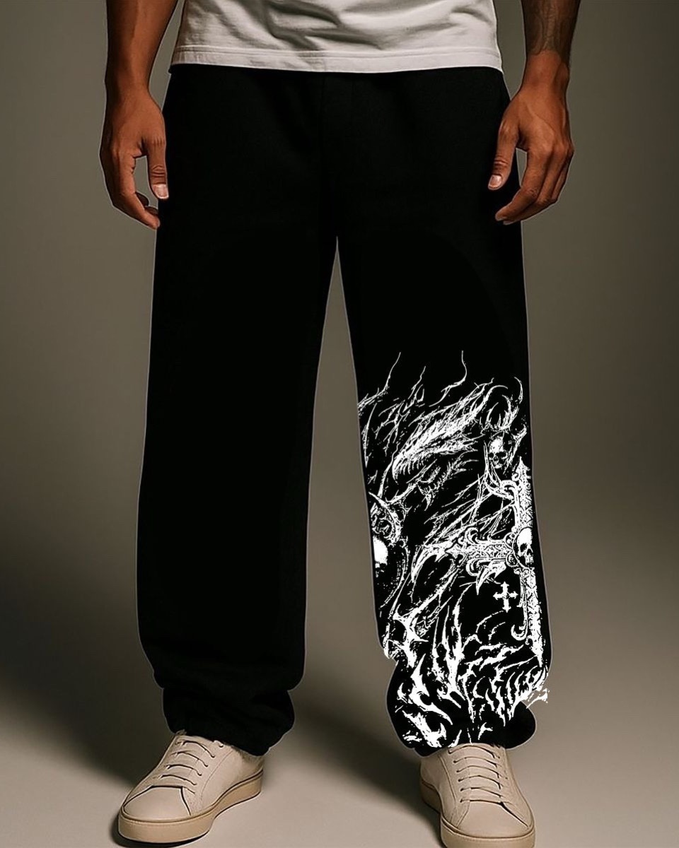 ACE Dragon Oversized Sweatpants — (Shadow black)