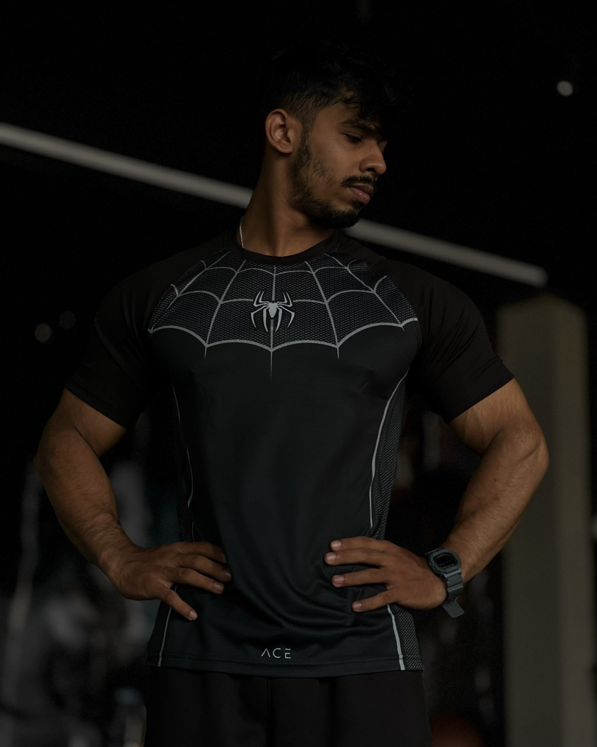 ACE Spider Raglan Tee - (Ash)