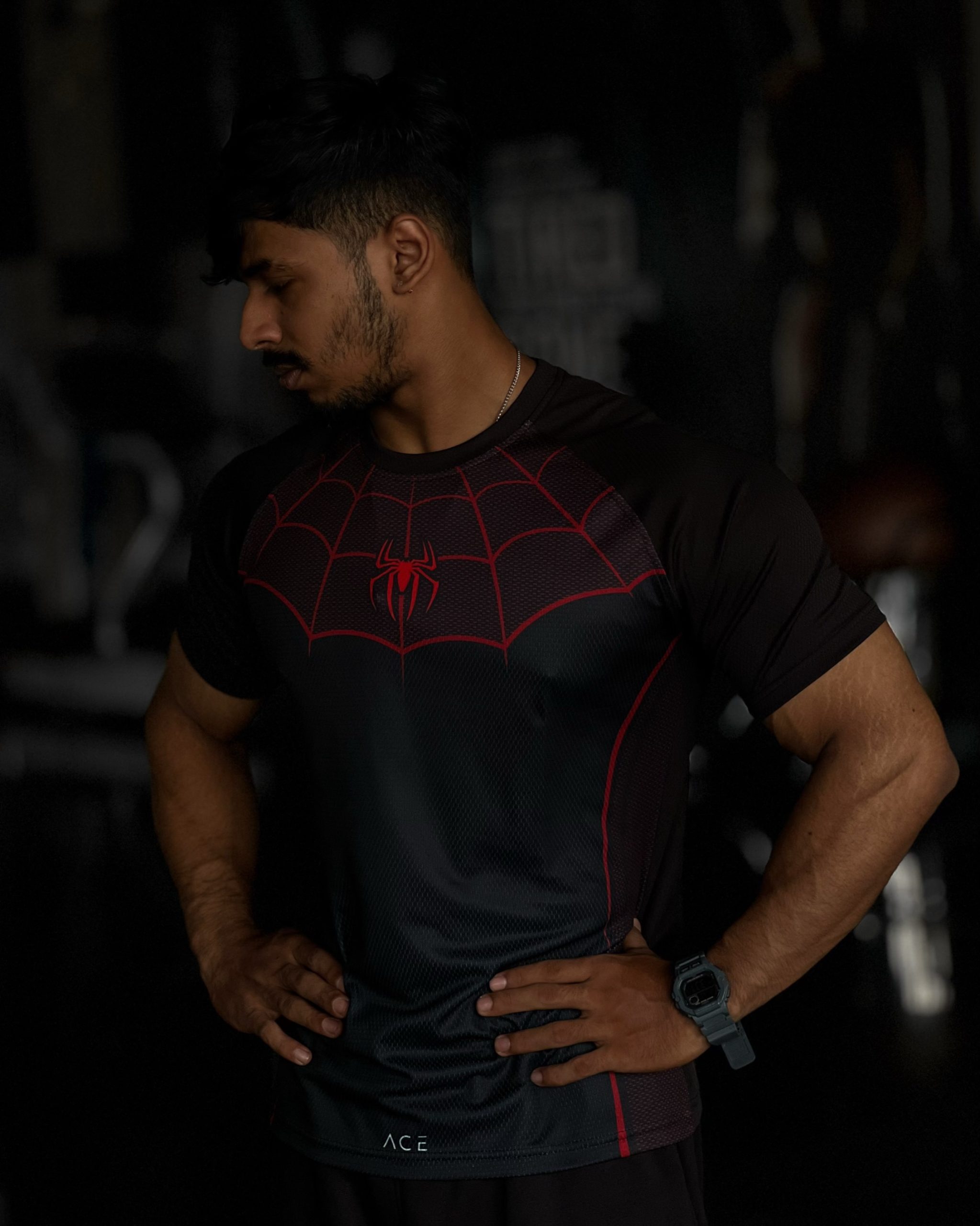 ACE Spider Raglan Tee - (Crimson Red)