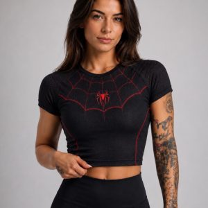 ACE Spider Active Crop Top -(Red)