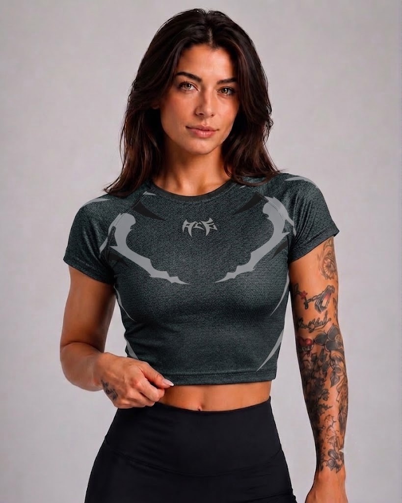 Phantom Wing Active Crop Top - (Ash)