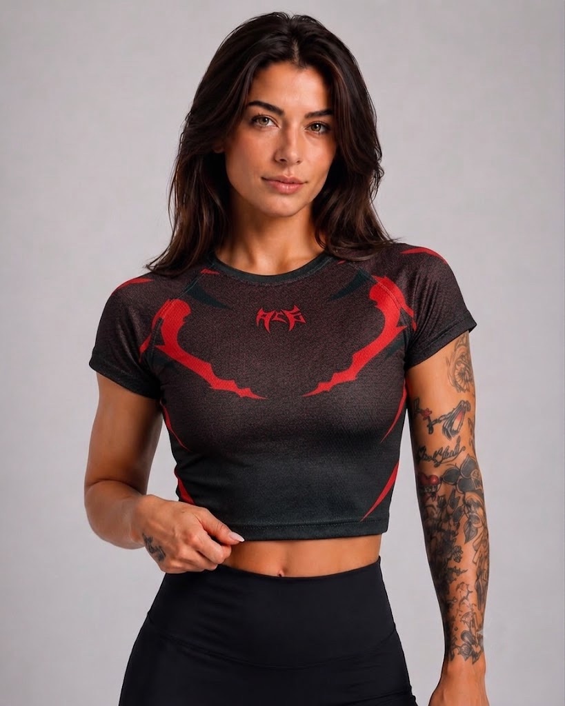 Phantom Wing Active Crop Top - (Red)