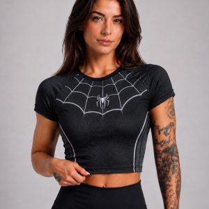 ACE Spider Active Crop Top - (Ash)