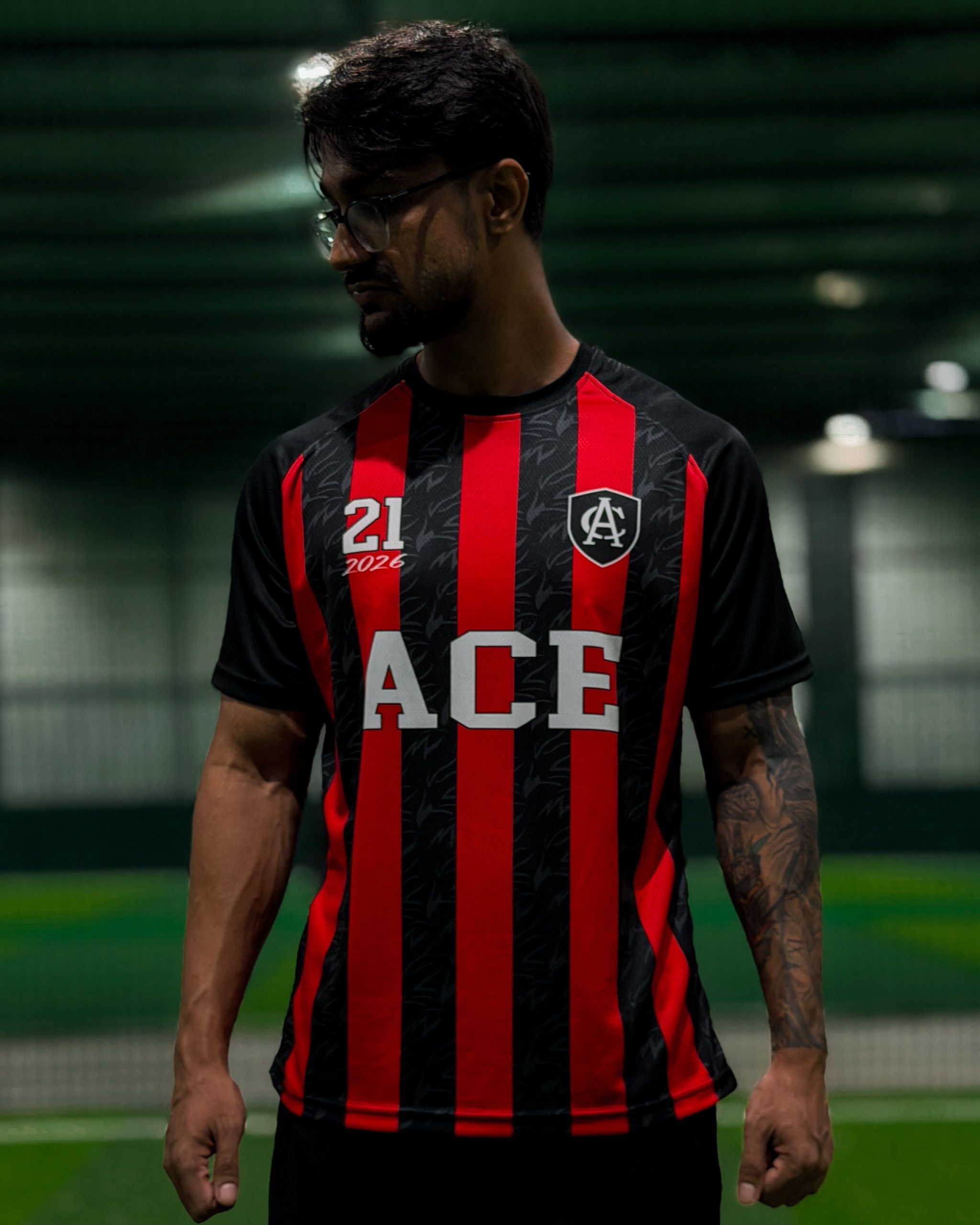 World Cup-inspired  Raglan Tee - (Red / black)